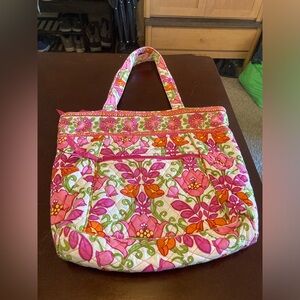 Used Vera Bradley Shoulder Bag in Pink, Orange and Green Flowers!